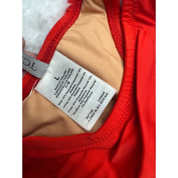 J.Crew Red Bikini Top Adjustable Back Lined Heritage Scoop Neck Bikini Top Large - Picture 8 of 10